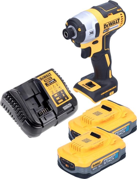 Produktbild DeWalt DCF 887 H2 Akku Schlagschrauber 18 V 205 Nm 1/4" Brushless + 2x Akku Powerstack 5,0 Ah + (Ohne externe Stromquelle)