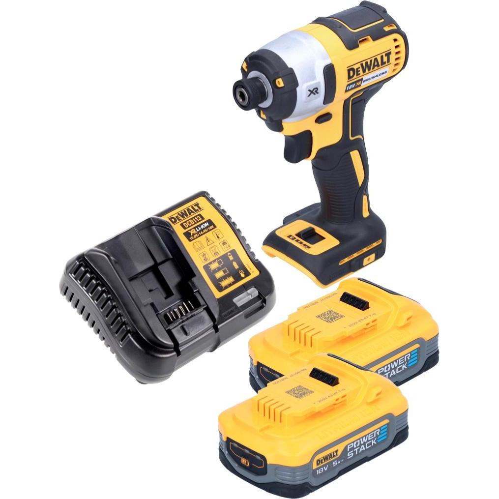 Thumbnail - DeWalt, Bohrmaschine + Akkuschrauber, DCF 887 H2 Akku Schlagschrauber 18 V 205 Nm 1/4" Brushless + 2x Akku Powerstack 5,...