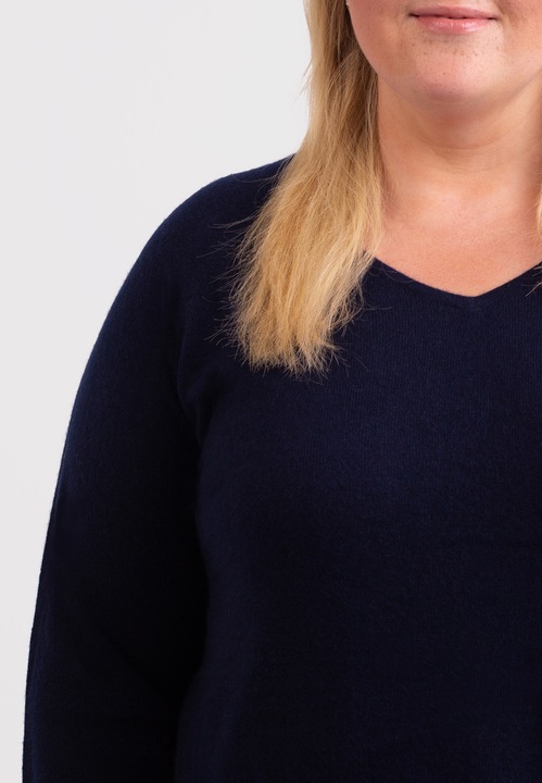 Immagine prodotto Cash-Mere Kaschmir V-Ausschnitt Pullover mit Seitenschlitzen (3XL)