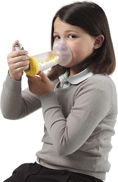 Produktbild Air Liquide Espace Paediatric Spacer mit gelber Maske (Körpermilch)