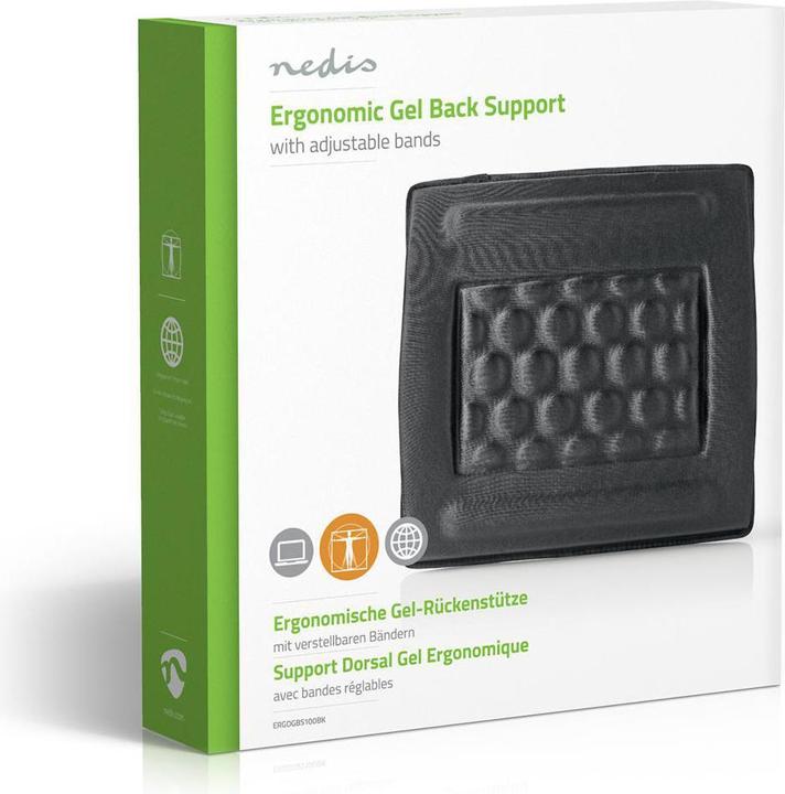 Produktbild Nedis Ergonomische Rückenstütze Gel Schwarz