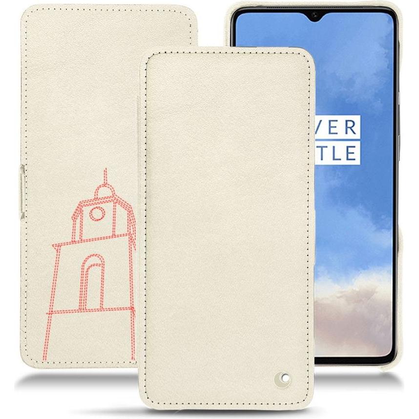 Noreve Lederschutzhülle horizontal (OnePlus 7T), Smartphone Hülle, Weiss