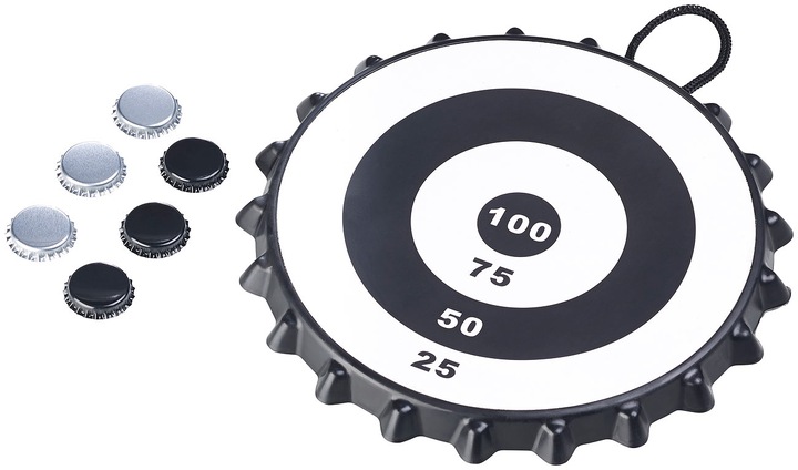 Produktbild Playtastic Magnetisches Kronkorken-Dartspiel mit 6 Kronkorken, Ø 24 cm