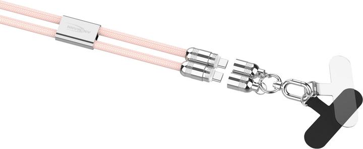 Produktbild Ansmann Lanyard Kabel USB Typ-C zu USB Typ-C 120cm / rose (1.20 m, 60 W)
