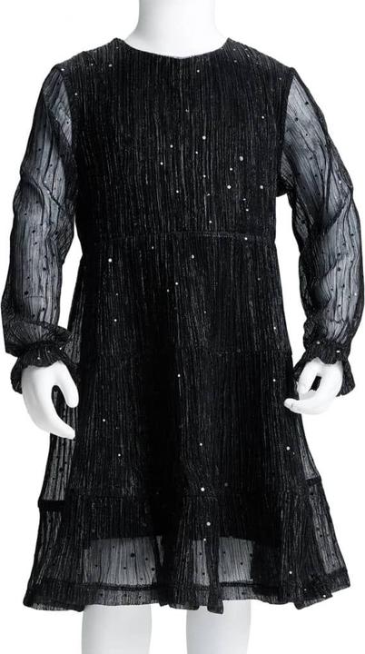 Produktbild vidaXL Kinderkleid mit Langen Ärmeln Schwarz 104,Aussenmaterial (104)