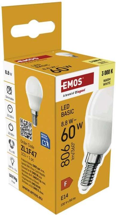 Image du produit Emos LED BASIC MINI GLOBE 8,8W(60W) 806lm E14 WW (E14, 8.80 W, 806 lm, 1 x, F)