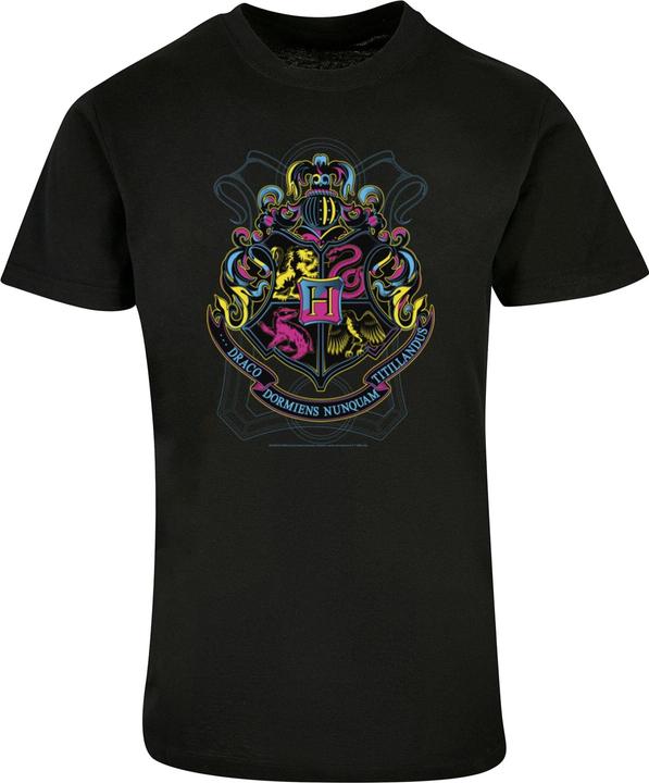 Absolute Cult Harry Potter - Neon Hogwarts Crest Basic T-Shirt - 124381 (M)
