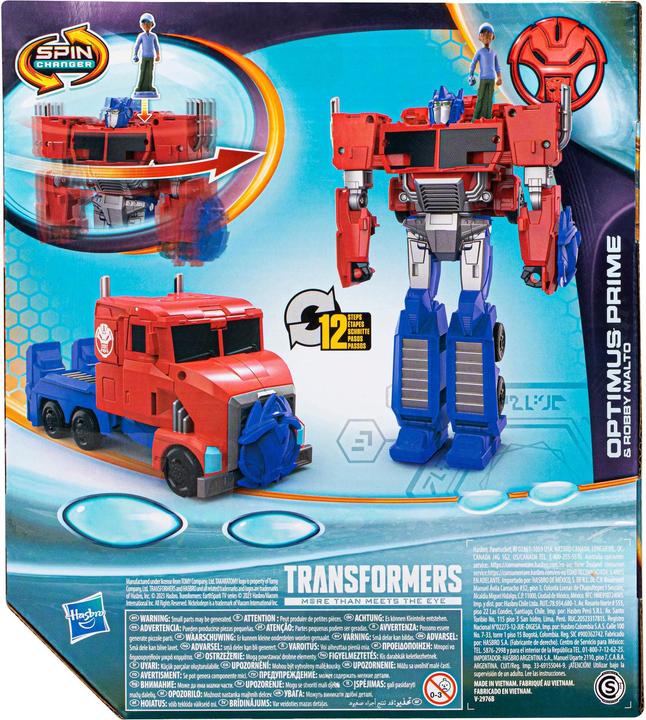 Produktbild Hasbro Transformers EarthSpark Spin Changer Optimus Prime mit Robby Malto Fi