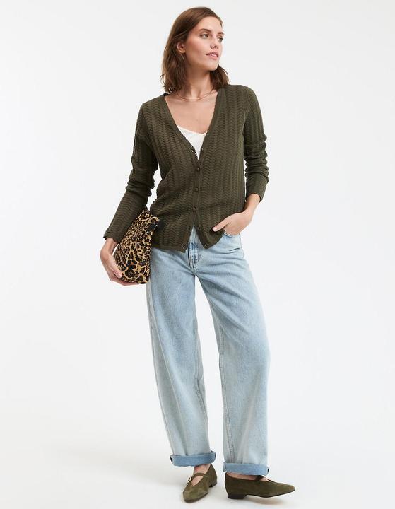 Actual product image La Redoute Collections Feinstrickcardigan mit V-Ausschnitt und Knopfverschluss (L)