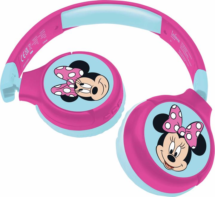 Lexibook Minnie headphones for children, 2 in 1 Bluetooth and cable connection, foldable, volume limiter