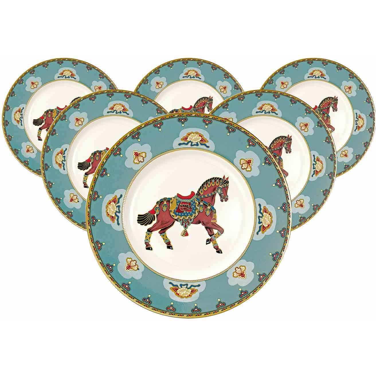 Villeroy & Boch Multipack Samarkand Aquamarin Frühstücksteller - 6 Stück, Teller, Mehrfarbig