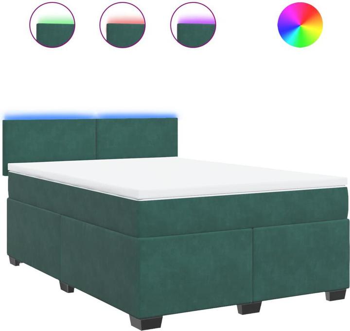 Produktbild vidaXL Bo x springbett mit Matratze 140 x 200 cm Samt (140 x 200 cm)