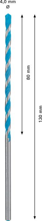 Produktbild Bosch Professional Zubehör EXPERT CYL-9 MultiConstruction Bohrer, 4 x 80 x 130 mm (4 Millimeter)