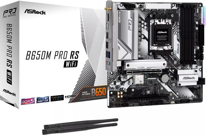 Image du produit AsRock B650M Pro RS WiFi (AM5, AMD B650, mATX)