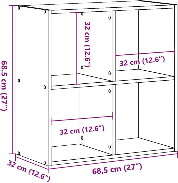 Immagine prodotto vidaXL Scaffale (68,5 x 32 x 68,5 cm)