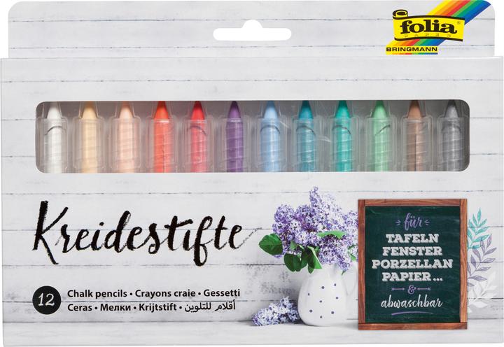 Folia Set di pennarelli a gesso 12er (Multicolore, 2 mm, 12 x)