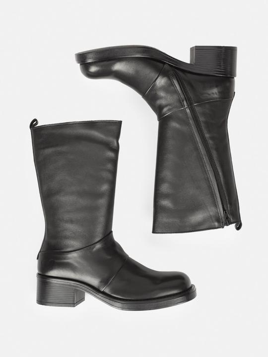 Produktbild Felmini JULITE D930 Bikerstiefel mit quadratischem Vorderteil, gefertigt aus echtem, weichem schwarzem Leder (36)