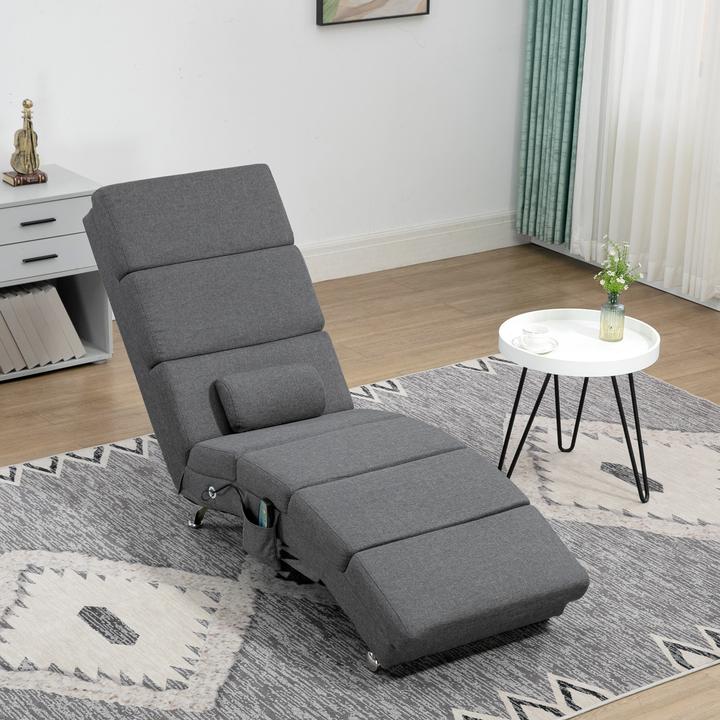 Produktbild Homcom Relaxliege mit Massagefunktion Polyester, Stahl Dunkelgrau