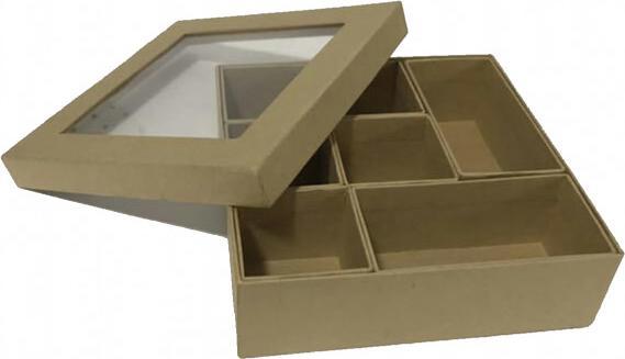Actual product image Glorex Cardboard box with inner compartments