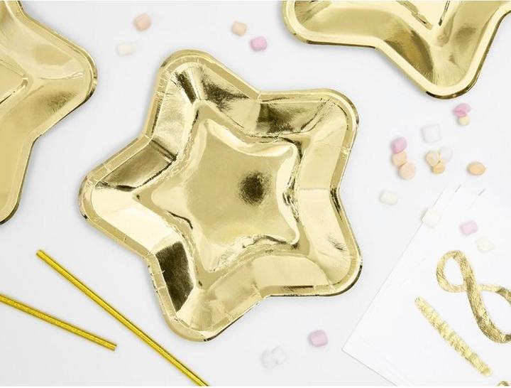 Actual product image Partydeco Star Shaped Plate Gold (6x)