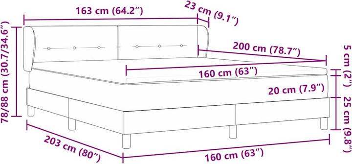 Produktbild vidaXL Boxspringbett (160 x 200 cm)
