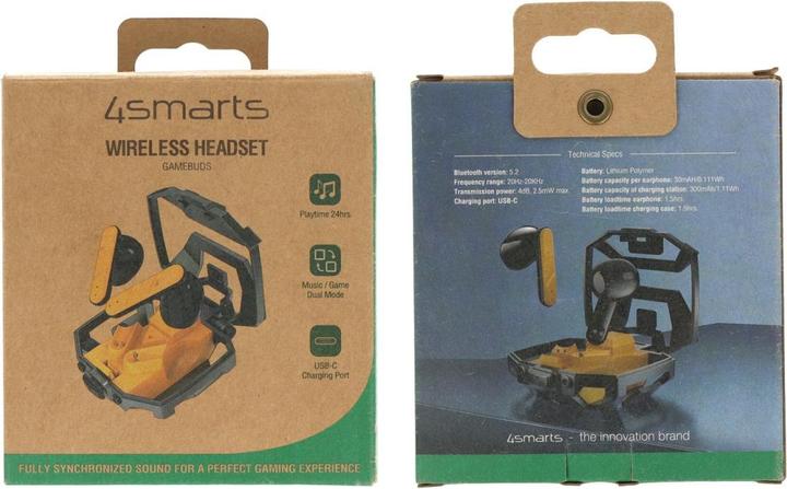 Actual product image 4smarts TWS Bluetooth Headphones GameBuds (No noise cancelling, 24 h, Cable)