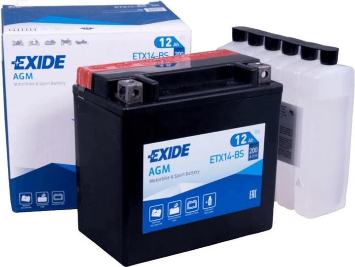 Actual product image Exide Agm Etx14-Bs (12 V, 12 Ah, 200 A)