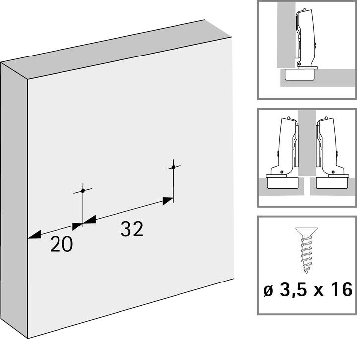 Produktbild Hettich Linearmontageplatte Distanz D=1,5 mm (Nagelplatte, 50 Stk.)