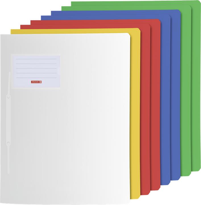 Brunnen 8 FACT!pp plastic folders, assorted colours DIN A4 (A4, 8 x)
