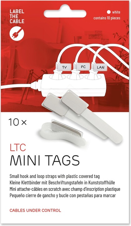 Image du produit Label-the-cable Mini-câbles velcro LTC, paquet de 10 (Serre-câbles velcro, 90 mm, 10 pcs)