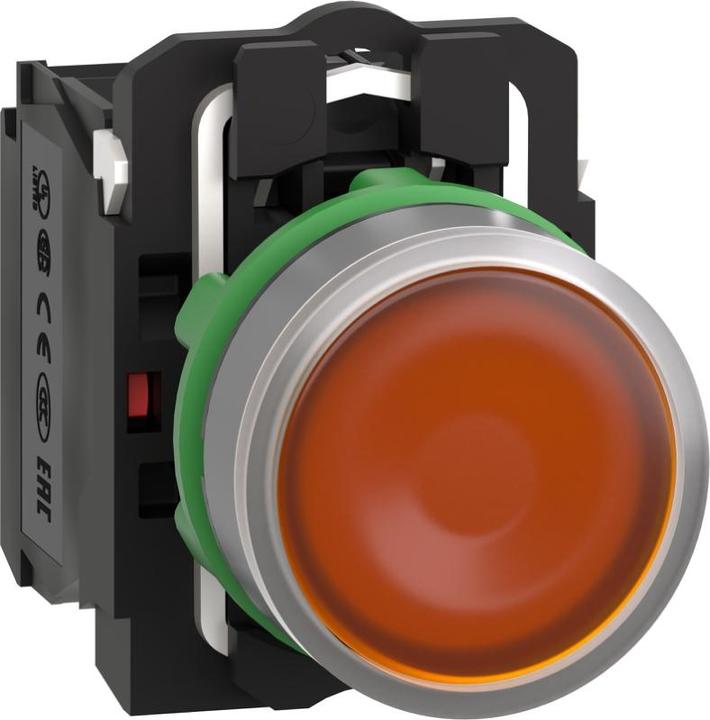 Actual product image Schneider Electric Illuminated pushbutton compl. plastic momentary orange 22mm 230V 1S+1OE