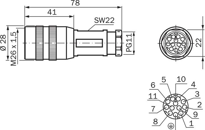 Actual product image Sick Connector