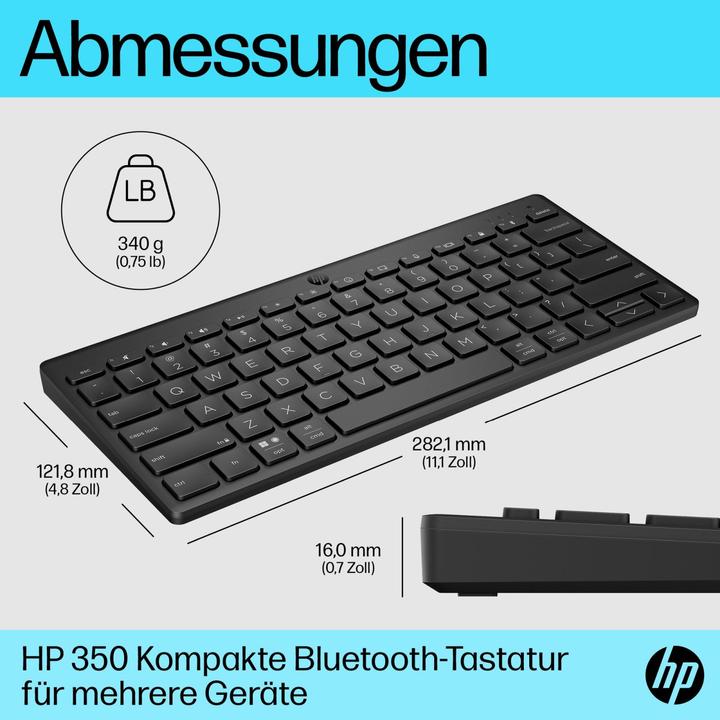 Actual product image HP 350 BLK Compact Multi-Device Keyboard GR (P) (DE, Wireless)