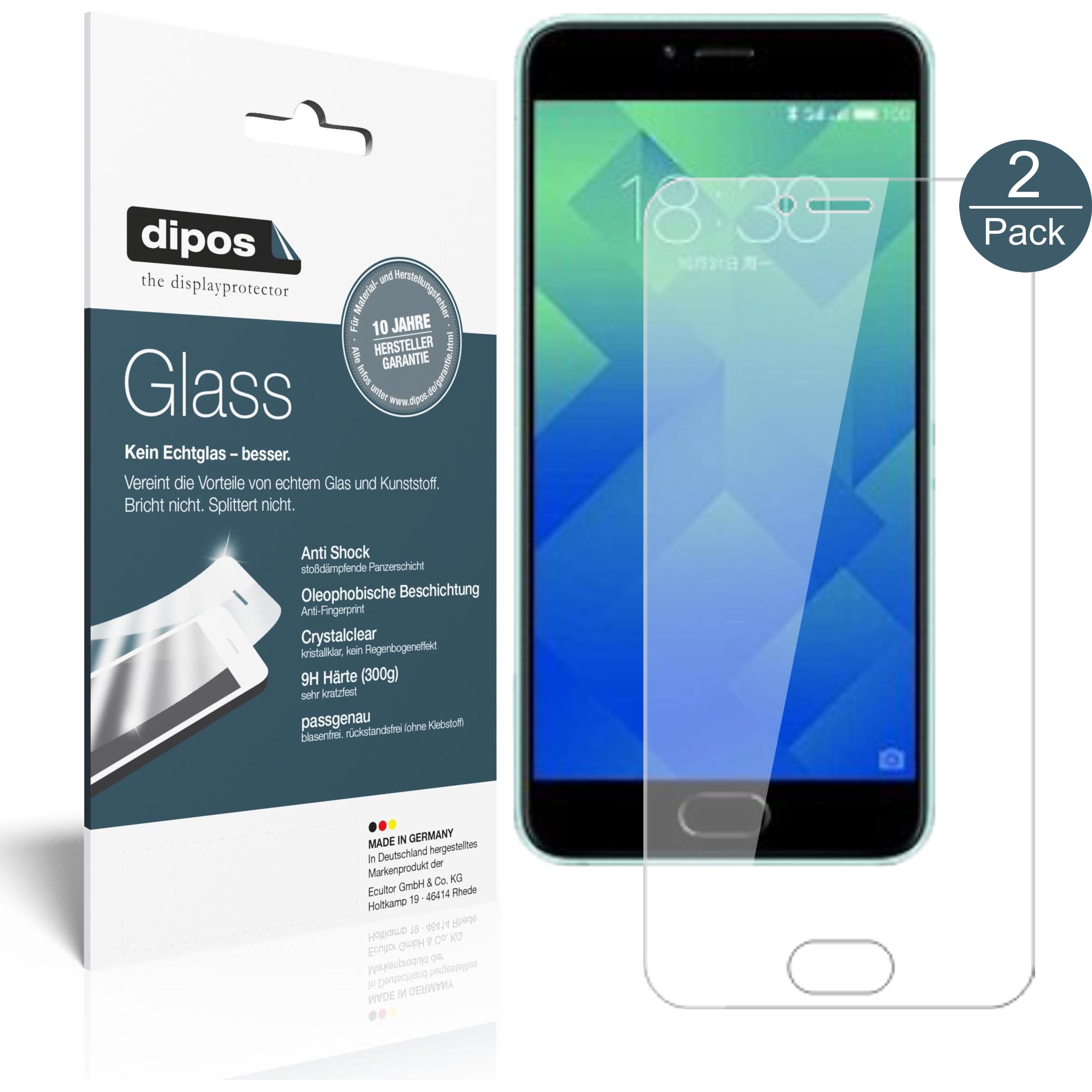 Dipos Displayschutz Anti-Shock (1 Stück, Meizu M5 Note), Smartphone Schutzfolie, Transparent