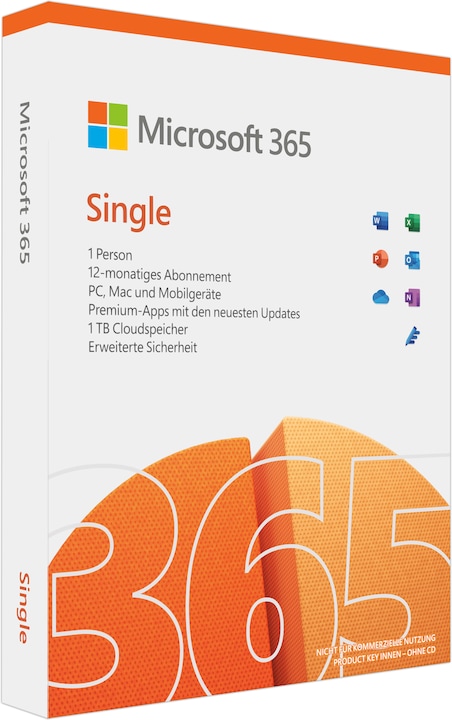 Produktbild Microsoft 365 Single (1 User, 12 Monate)