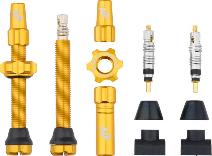 Produktbild Wolf Tooth Tubeless Valve Stem Ventile, Presta, 44mm, 2 Stk., gold