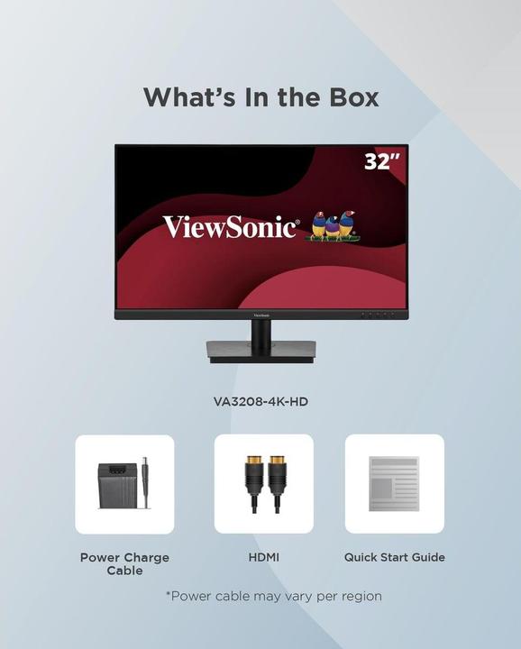 Actual product image Viewsonic VA3208-4K-HD 32inch VA 3840x2160 16:9 2xHDMI DP (3840 x 2160 Pixels, 32")