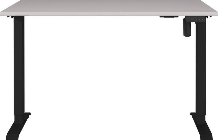 Actual product image Germania Boras height-adjustable desk cashmere rectangular, C-foot frame black 120.0 x 80 (120 x 80 x 71 cm)