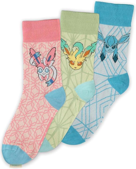Produktbild Difuzed Pokémon - Eevee Evolution (LGS) Socks (3 Pack) - 39/42 (3er Pack, 39 - 42)