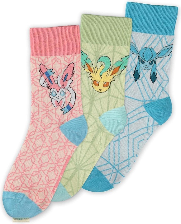 Produktbild Difuzed Pokémon - Eevee Evolution (LGS) Socks (3 Pack) - 35/38 (3er Pack, 35, 38)