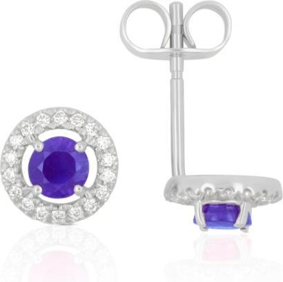 Produktbild Muau Ohrstecker (Weissgold 750 Saphir 0.42ct. Brillanten 0.10ct)
