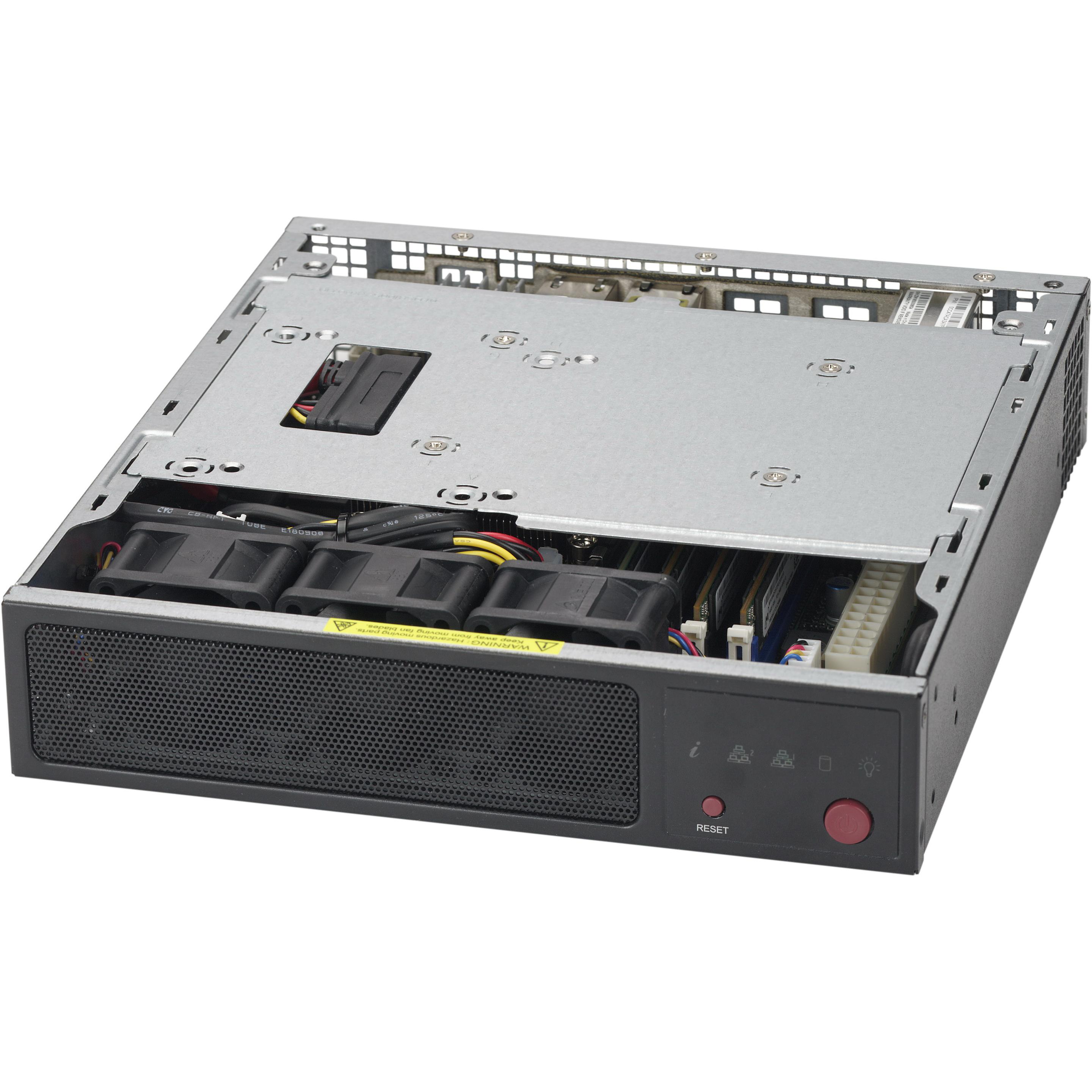 Supermicro 1U CHASSIS 1X2.5 FIX (Mini-ITX), PC Gehäuse, Schwarz