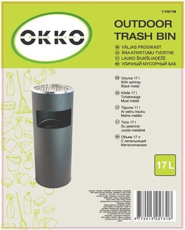 Produktbild Okko ROUND TRASH BIN WITH ASHTRAY T-Y0617M (17 l)