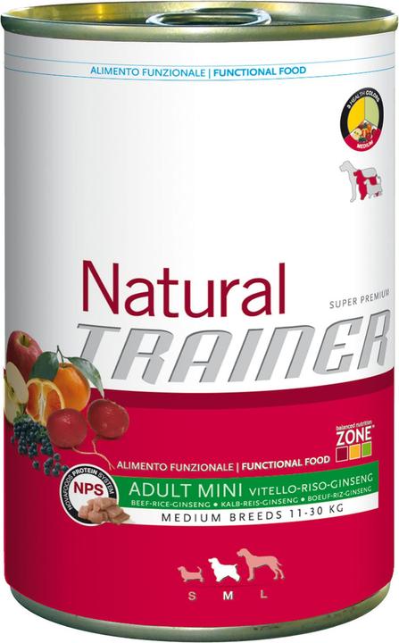 Produktbild Natural Trainer Adult Medium Beef Rice&Chicory (Adult, 12 Stk., 4800 g)