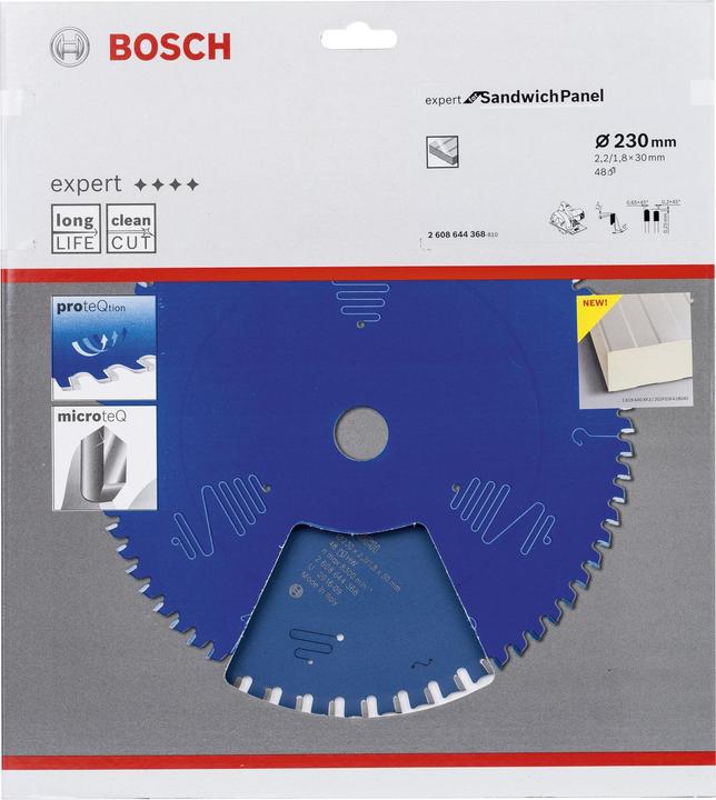 Produktbild Bosch Professional Zubehör Kreissägeblatt Expert for Sandwich Panel, 230 x 30 x 2,0 mm, 48