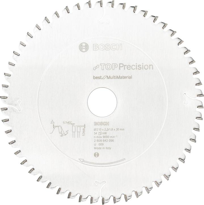 Image du produit Bosch Professional Zubehör Lame de scie circulaire Top Precision Best for Multi Material, 210 x 30 x 2,3 mm, 54