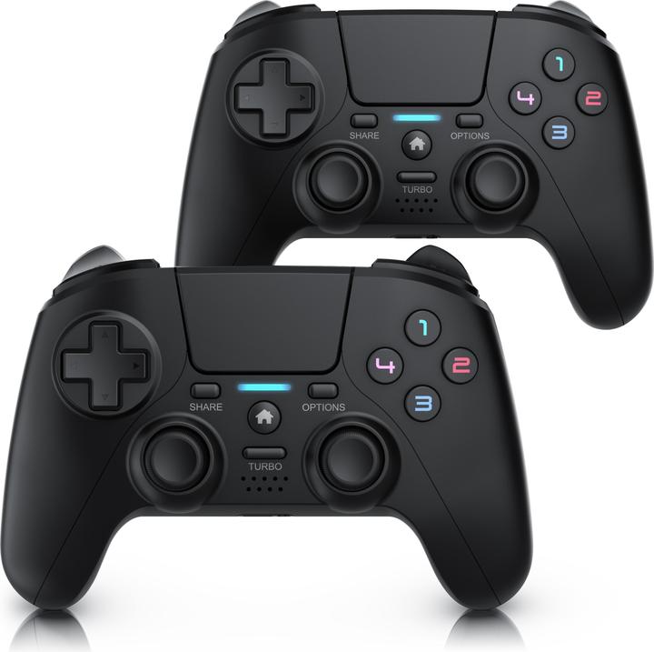 CSL 2x Controller Bluetooth Playstation 4, 13 Tasten, Akku Analogsticks, Touchpad, Dual Vibration (PC, PS4, PS4 Pro)