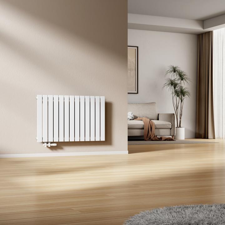Produktbild Emke Heizkörper, Flachheizkörper mit Zentralanschluss, Weiss 63x100cm 730W Einlagig (730 W)