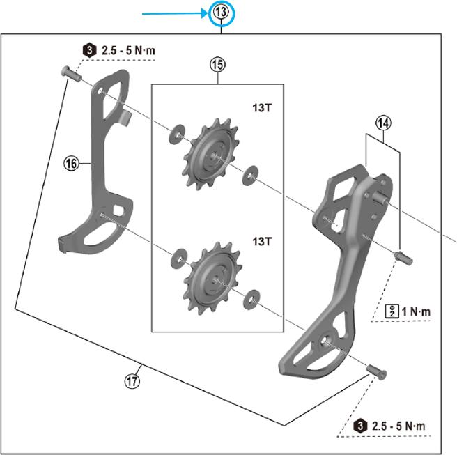 Actual product image Shimano Leitblecheinheit RD-M8250
