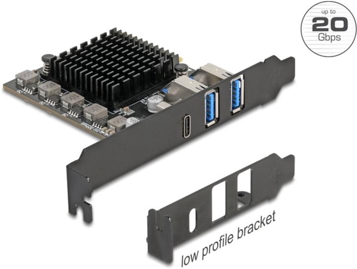 Delock PCI Express x4 Karte zu 1 x USB Type-C 20 Gbps + 2 x Typ-A 10 Gbps - Low Profile Formfaktor